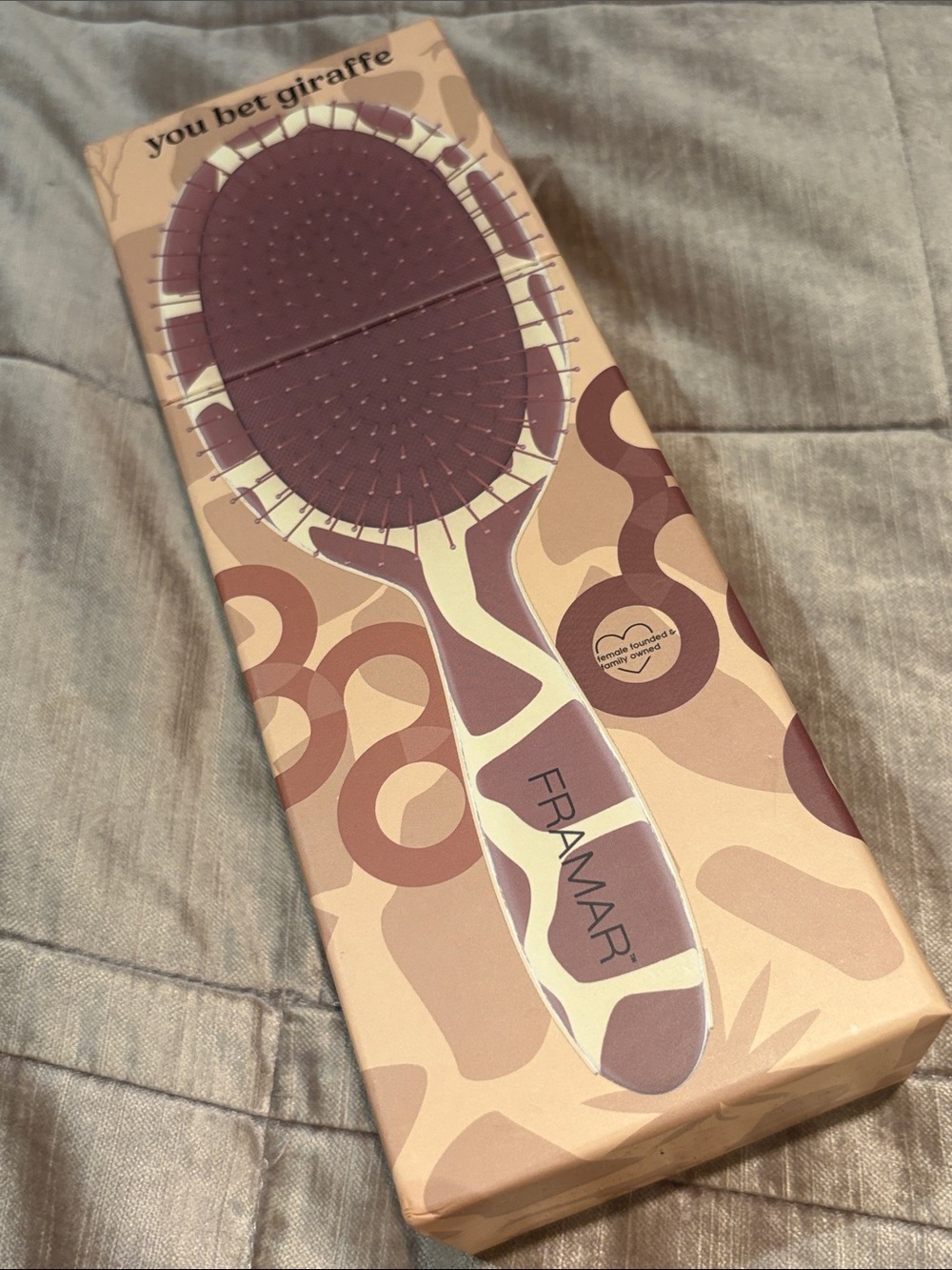You bet Giraffe Print Cushion Paddle Wet Dry Hair Brush Brown & Cream Detangler